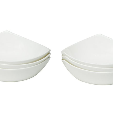 White Six Piece Triangle Bone China Service For Six Bowl Set HomeRoots