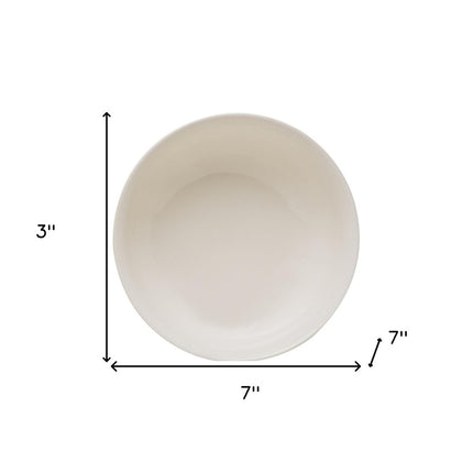 White Four Piece Round Scallop Stoneware Service For Four Bowl Set HomeRoots