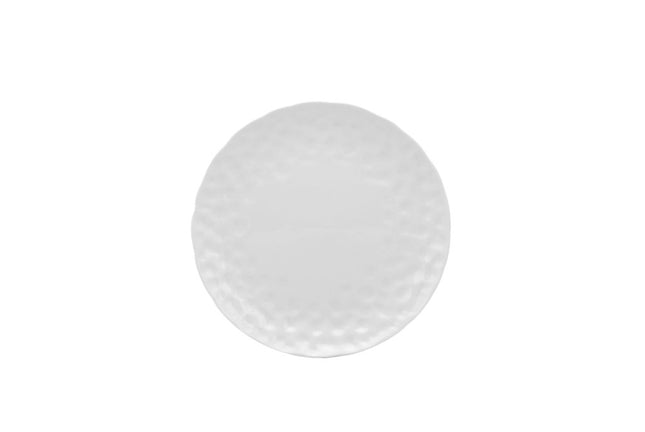 White Six Piece Round Pebbled Porcelain Service For Six Salad Plate Set HomeRoots