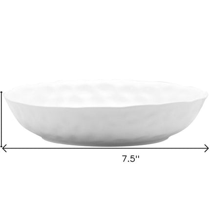 White Six Piece Round Pebbled Porcelain Service For Six Bowl Set HomeRoots