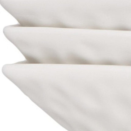 White Six Piece Pebbled Porcelain Service For Six Bowl Set