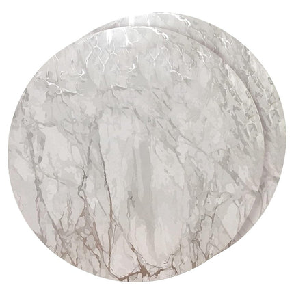 15" X 15" Silver And Gray Abstract Round Placemats HomeRoots