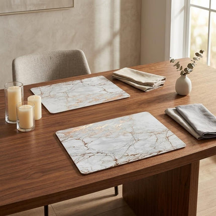 12" X 18" Gold And Silver Abstract Agglomerated cork Placemats HomeRoots