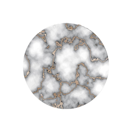 15" Set of Two Gold And Gray Abstract Round Placemats HomeRoots