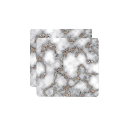 15" X 15" Gray And Gold Abstract Agglomerated cork Square Placemats HomeRoots