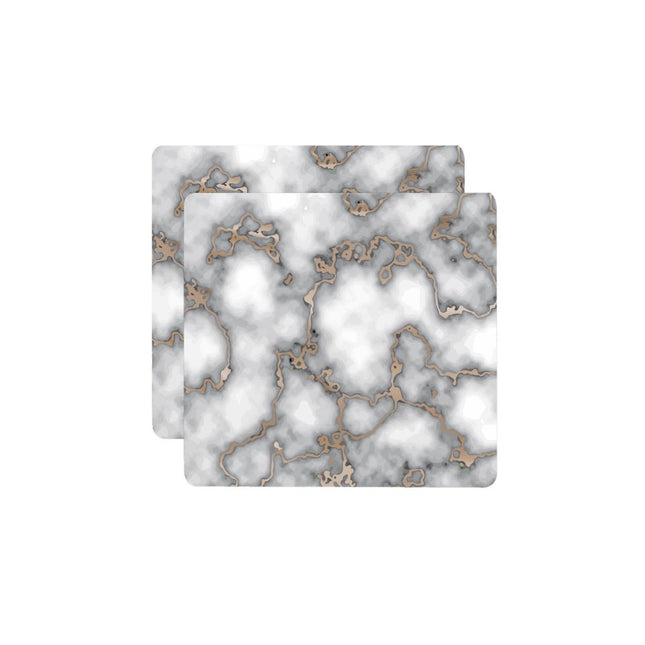 15" X 15" Gray And Gold Abstract Agglomerated cork Square Placemats HomeRoots