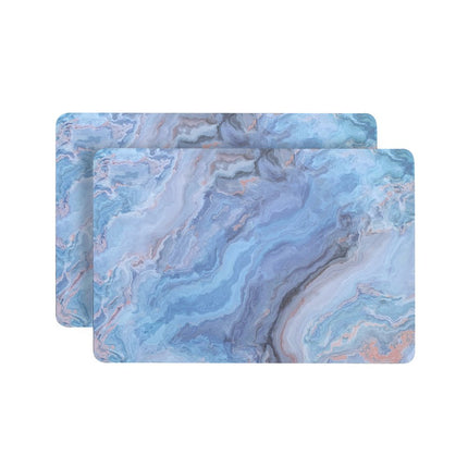 18" Set of Two Blue Abstract Faux Marble Cork Placemats HomeRoots