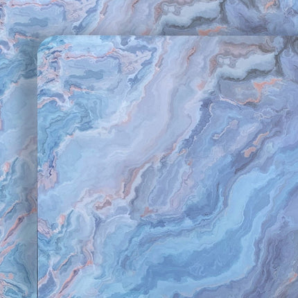 18" Set of Two Blue Abstract Faux Marble Cork Placemats HomeRoots