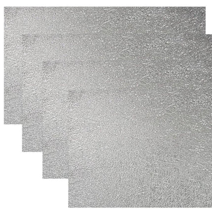 18" Set of Four Silver Vinyl Placemats HomeRoots