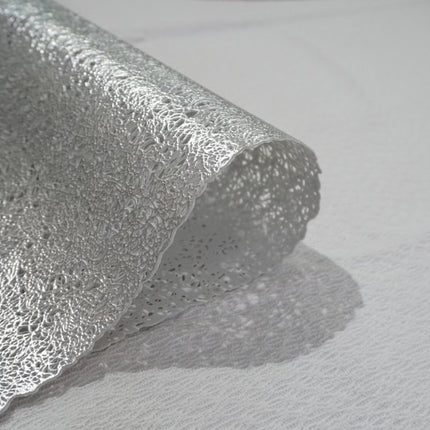 18" Set of Four Silver Vinyl Placemats