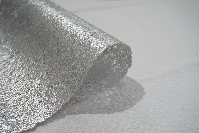 18" Set of Four Silver Vinyl Placemats