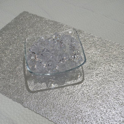 18" Set of Four Silver Vinyl Placemats HomeRoots