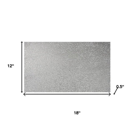 18" Set of Four Silver Vinyl Placemats HomeRoots