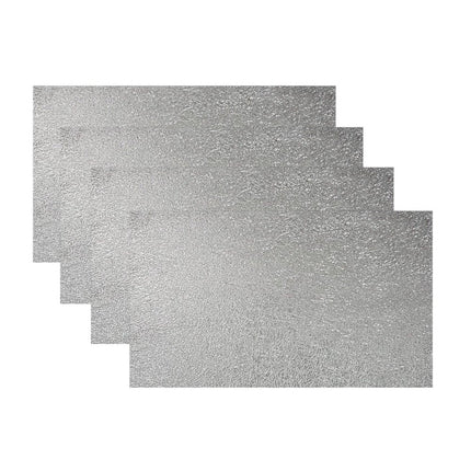 18" Set of Four Silver Vinyl Placemats HomeRoots