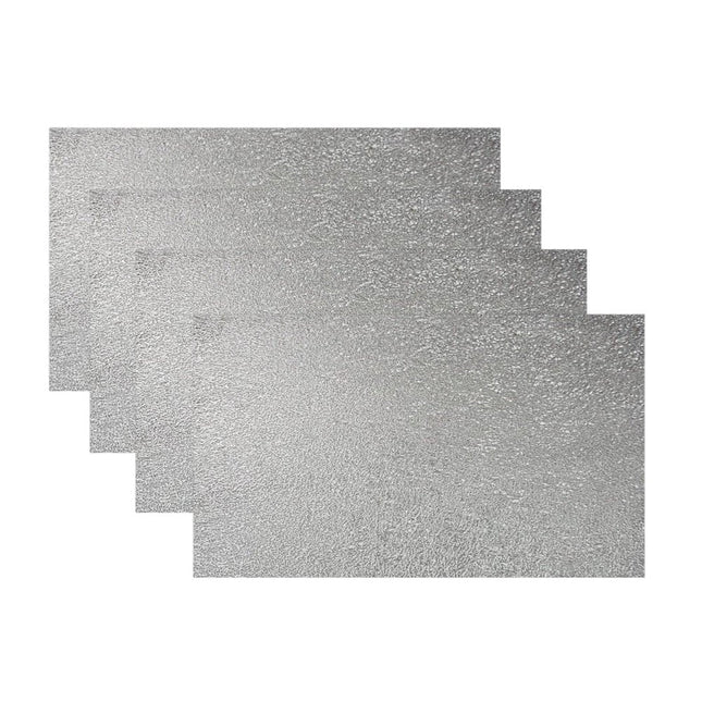 18" Set of Four Silver Vinyl Placemats HomeRoots