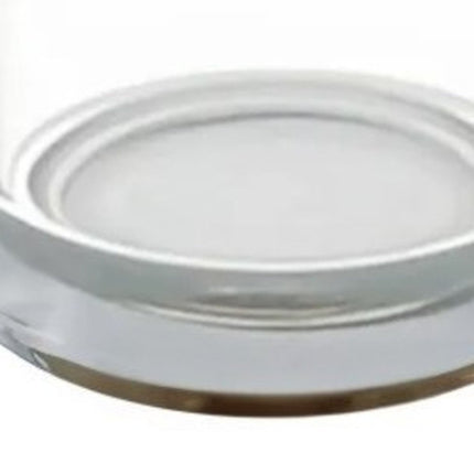 11" Clear Glass Centerpiece Pillar Candle Holder With Candle HomeRoots