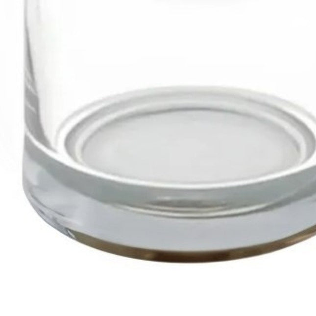 11" Clear Glass Centerpiece Pillar Candle Holder With Candle HomeRoots