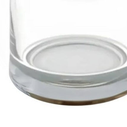 11" Clear Glass Centerpiece Pillar Candle Holder With Candle HomeRoots