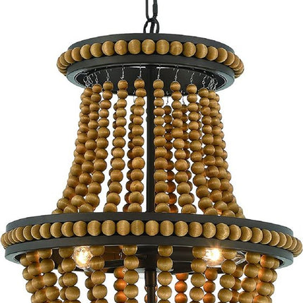 Brown And Black Candle Style Three Light Metal Dimmable Chandelier HomeRoots