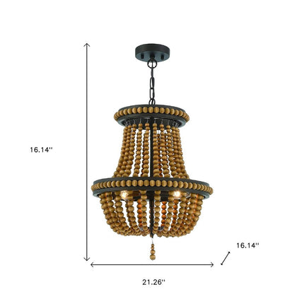 Brown And Black Candle Style Three Light Metal Dimmable Chandelier HomeRoots