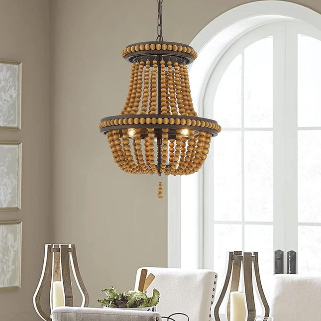 Brown And Black Candle Style Three Light Metal Dimmable Chandelier HomeRoots