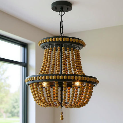 Brown And Black Candle Style Three Light Metal Dimmable Chandelier HomeRoots