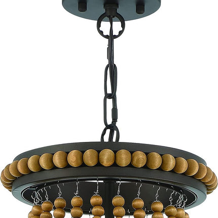 Brown And Black Candle Style Three Light Metal Dimmable Chandelier HomeRoots