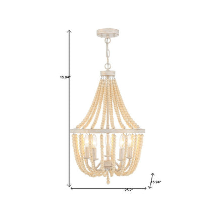 Gold And White Candle Style Five Light Metal Dimmable Chandelier HomeRoots