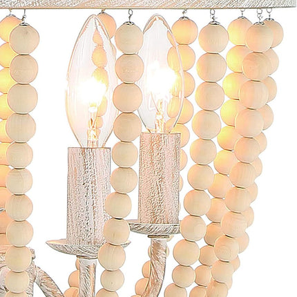 Gold And White Candle Style Five Light Metal Dimmable Chandelier HomeRoots