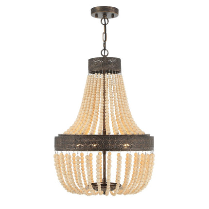 Black And Gold Candle Style Five Light Metal Dimmable Chandelier