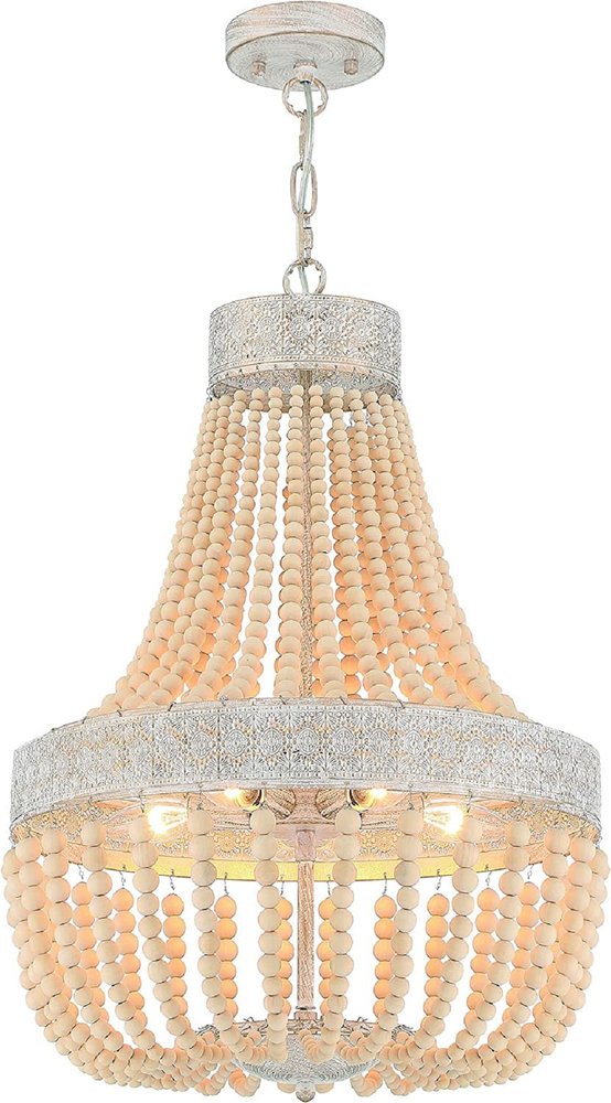Gold And White Candle Style Five Light Metal Dimmable Chandelier HomeRoots