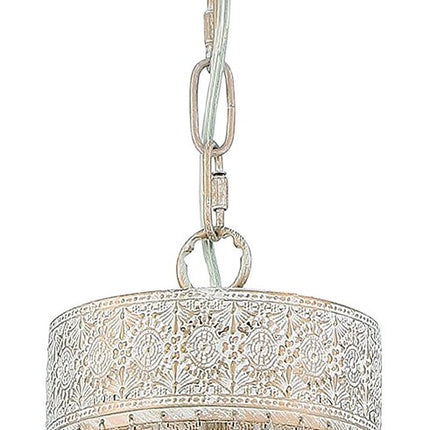 Gold And White Candle Style Five Light Metal Dimmable Chandelier