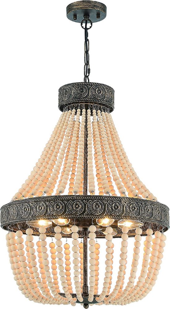 Black And Gold Candle Style Six Light Metal Dimmable Chandelier HomeRoots