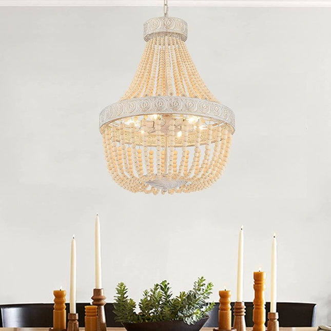 Gold And White Candle Style Six Light Metal Dimmable Chandelier HomeRoots
