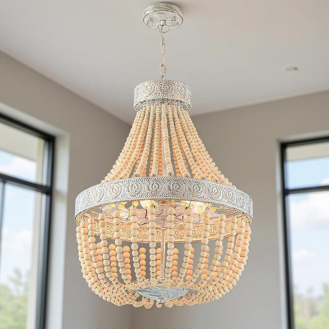 Gold And White Candle Style Six Light Metal Dimmable Chandelier HomeRoots