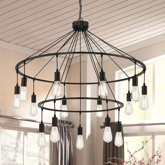 Black Candle Style Multi Light Metal Dimmable Chandelier HomeRoots