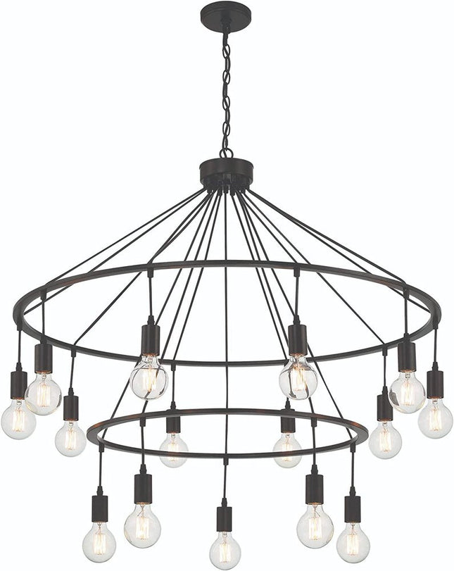 Black Candle Style Multi Light Metal Dimmable Chandelier HomeRoots