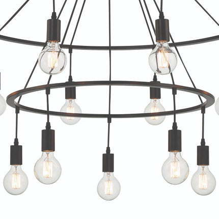 Black Candle Style Multi Light Metal Dimmable Chandelier