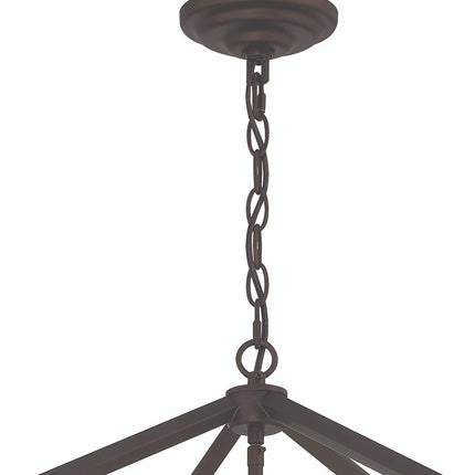 Bronze Candle Style Eight Light Metal Dimmable Chandelier