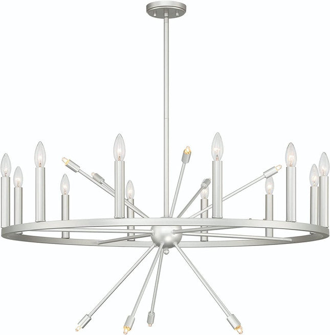 Silver Candle Style Multi Light Metal Dimmable Chandelier HomeRoots