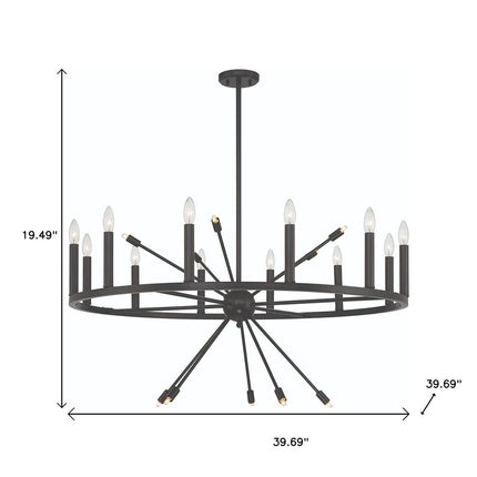 Black Candle Style Multi Light Metal Dimmable Chandelier