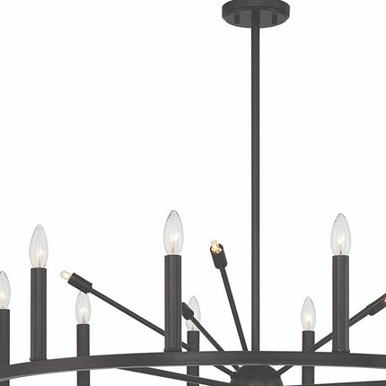 Black Candle Style Multi Light Metal Dimmable Chandelier