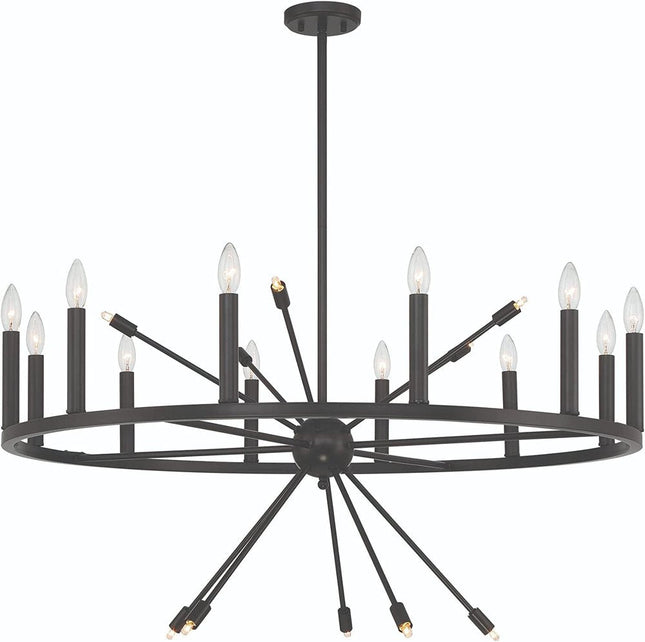 Black Candle Style Multi Light Metal Dimmable Chandelier HomeRoots