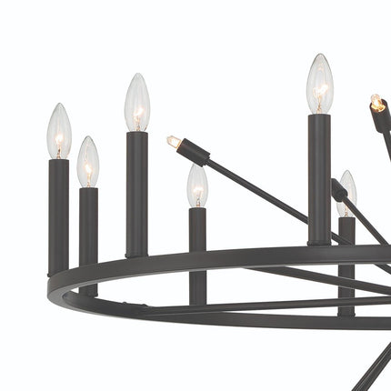 Black Candle Style Multi Light Metal Dimmable Chandelier