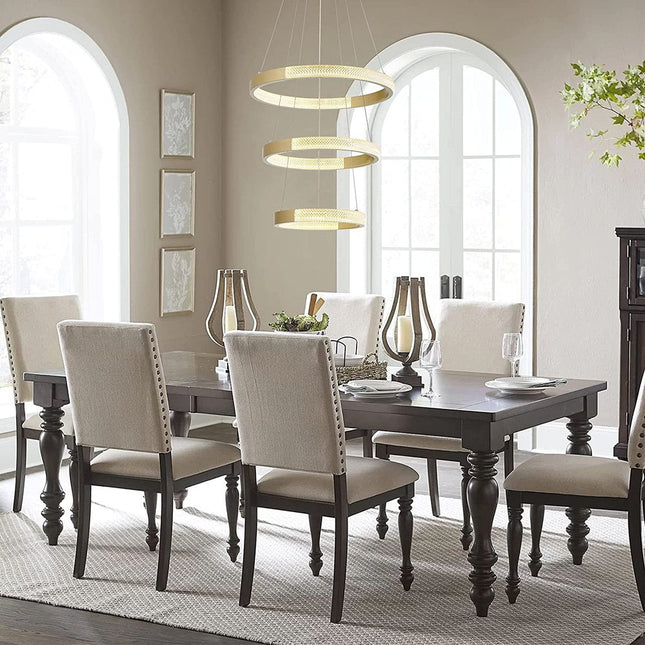 Gold Candle Style Three Light Metal LED Dimmable Chandelier HomeRoots