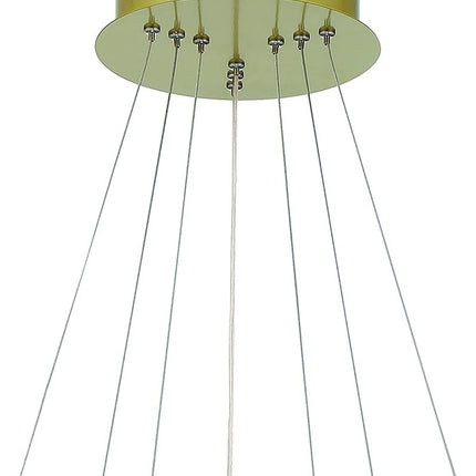 Gold Candle Style Three Light Metal LED Dimmable Chandelier