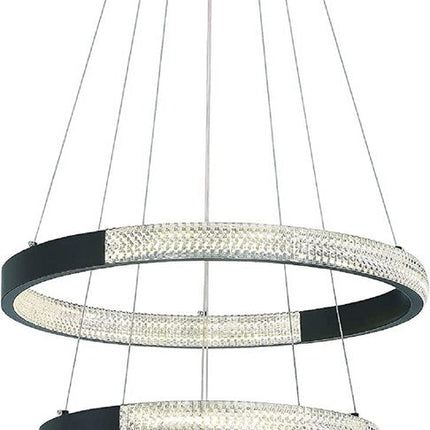 Black Candle Style Three Light Metal LED Dimmable Chandelier HomeRoots