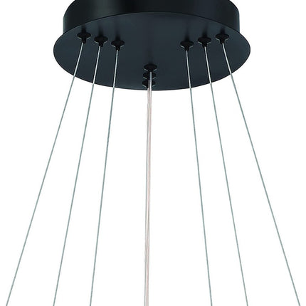 Black Candle Style Three Light Metal LED Dimmable Chandelier