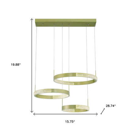Gold Candle Style Three Light Metal LED Dimmable Chandelier HomeRoots