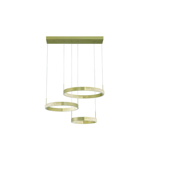 Gold Candle Style Three Light Metal LED Dimmable Chandelier HomeRoots